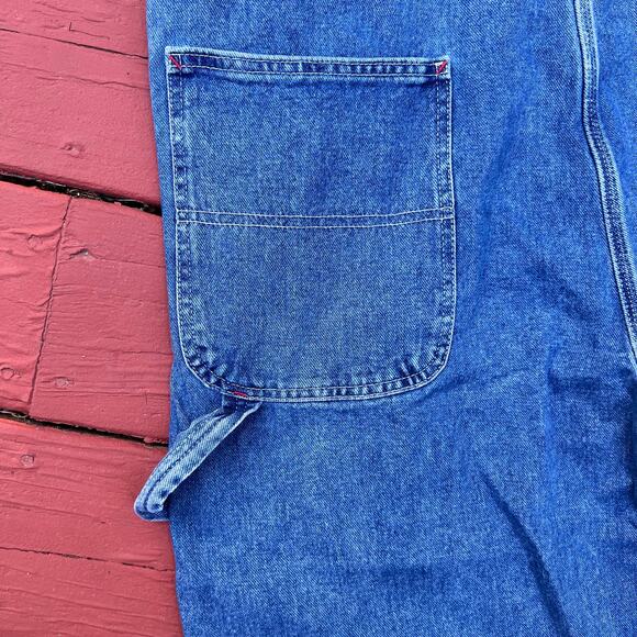 Dickies Denim Jean Bib Overalls Pants 36 x 32 Workwear Stonewashed Indigo Blue - Picture 5 of 12